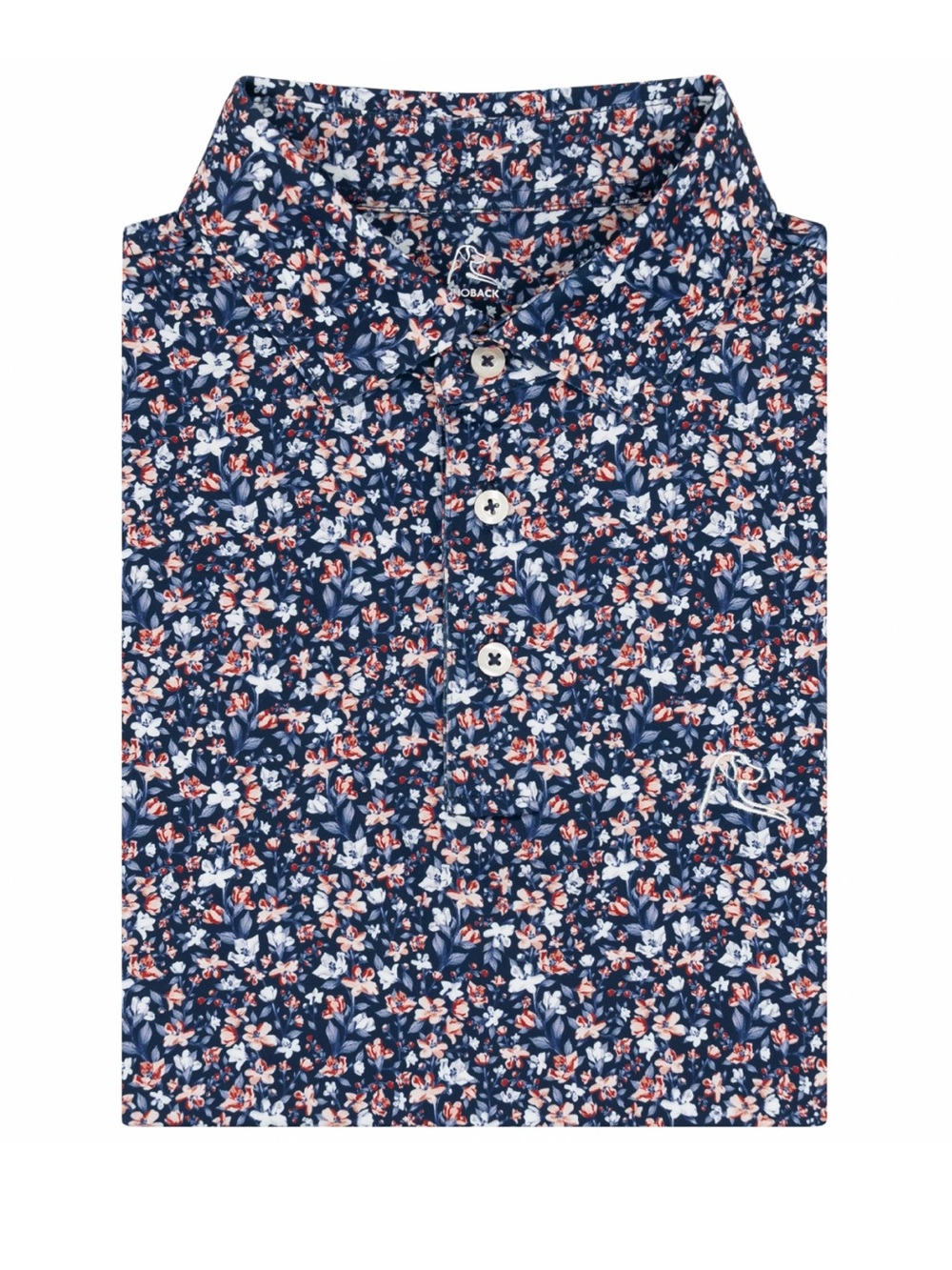 RhoBack - The All American Floral Men's Short Sleeve Performance Polo